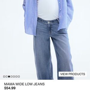 H&M Maternity Wide Leg Blue Jeans